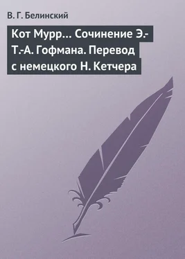 Виссарион Белинский Кот Мурр… Сочинение Э.-Т.-А. Гофмана. Перевод с немецкого Н. Кетчера обложка книги