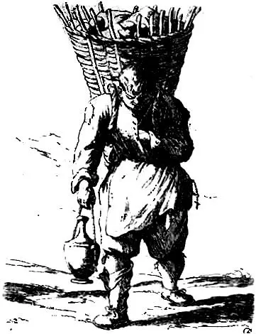 Продавец хлеба Гравюра из книги Странствующие торговцы Болонья 1660 - фото 4
