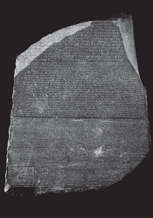 The Rosetta Stone divided into hieroglyphs demotic script and classical Greek - фото 86