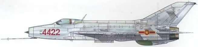 МиГ21Ф13 красный 4422 921го иап ВВС Северного Вьетнама авиабаза Ной - фото 226