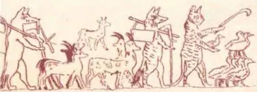 Волки и кошки пасут коз и гусей Сатирический рисунок Статуя царского писца - фото 18