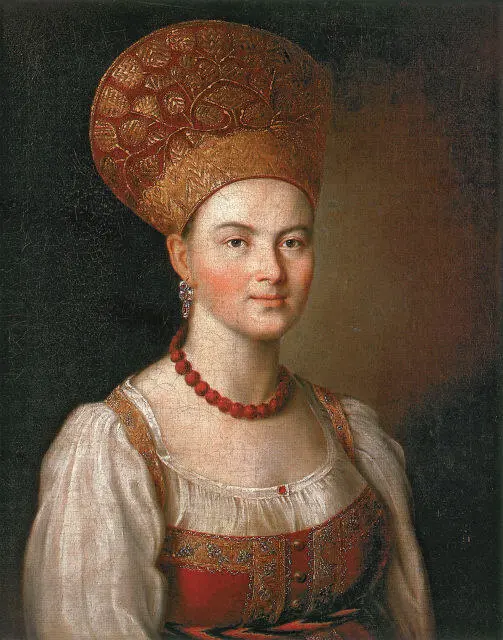 Портрет неизвестной крестьянки в русском костюме 1784 Государственная - фото 16