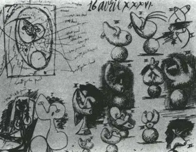 93 Picasso Page of drawings 1936 Perhaps the same reference also applies to - фото 94