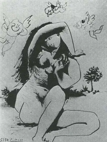 111 Picasso Young Woman with Cupids 5 January 1954 He draws a monkey like a - фото 112