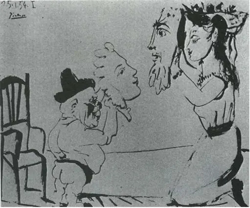 115 Picasso Old Man and Young Woman with Masks 25 January 1954 116 - фото 116