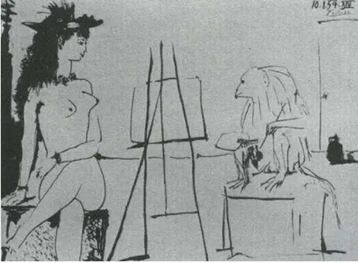 120 Picasso Woman and Monkey Painting 10 January 1954 In his old mans - фото 121