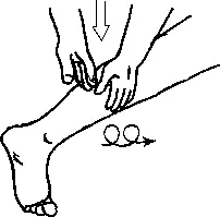 Рис 522 Эллиптический массаж задней части голени двумя Ковшиками Коленный - фото 143
