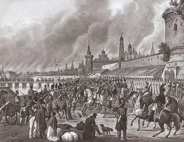 Пожар Москвы Гравюра Жебеле По картине Ноттофа 1816 г Фрагмент Граф А А - фото 52