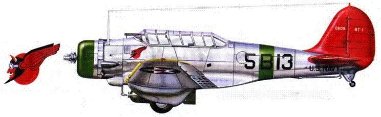 Нортроп ВТ1 5B13 BuNo 0609 командира 5го звена VB5 авианосец - фото 141