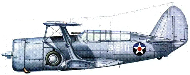 Кёртисс SBC4 Хеллдайвер ЗВ11 BuNo 4238 из VB3 авианосец Саратога - фото 146