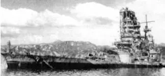 Линкор Харуна после налета американской авиации Осень 1945 г - фото 176