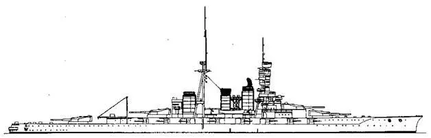 Линейный крейсер Конго 1928 г Боковой вид Линейный крейсер Киришима - фото 18