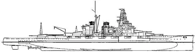 Линейный корабль Харуна 1936 г Боковой вид Линейный корабль - фото 30