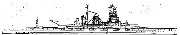 Линейный корабль Хией 1940 г Боковой вид В годы войны С вступлением - фото 35