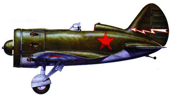 И16 типа 27 неизвестного истребительного полка лето 1941 года Зигзаг молнии - фото 152