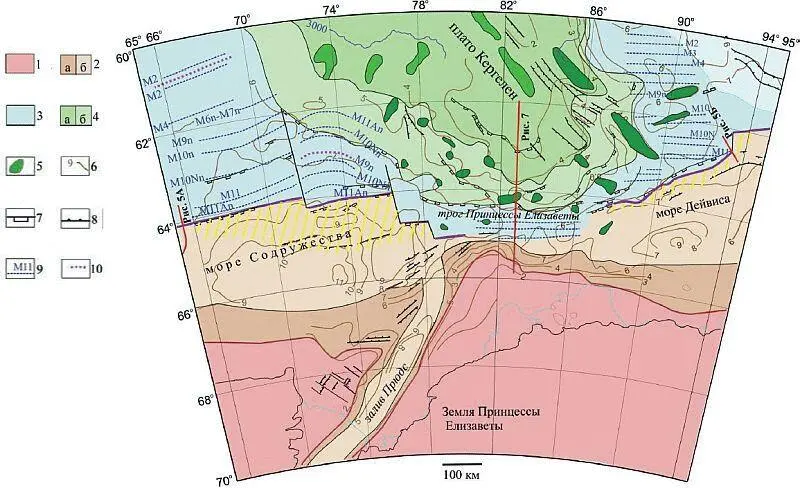 Рис 4 Схема тектонического строения района моря Содружества моря Дейвиса - фото 4