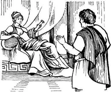 Прекрасна куртизанка грекиня Евтибіда лежала на пурпурових мяких подушках у - фото 11