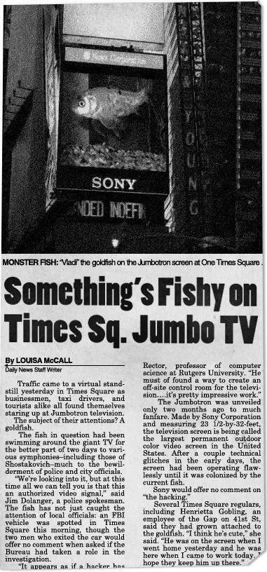 Fig 36 Somethings Fishy on Times Sq Jumbo TV From New York Daily News - фото 42