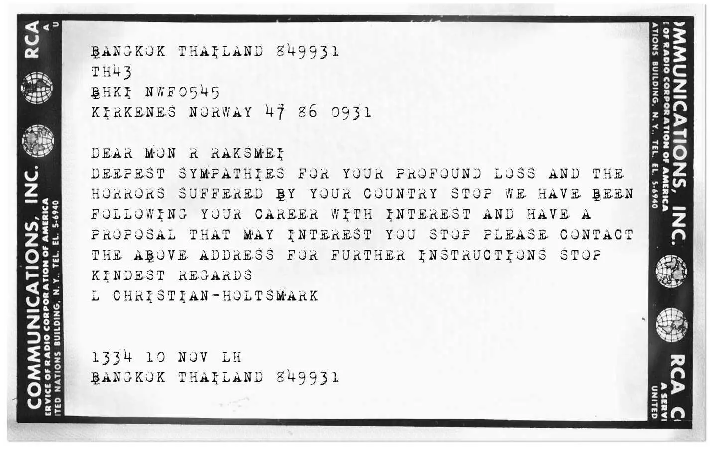 Fig 412 The initial telegram November 10 1979 The only surviving piece of - фото 66