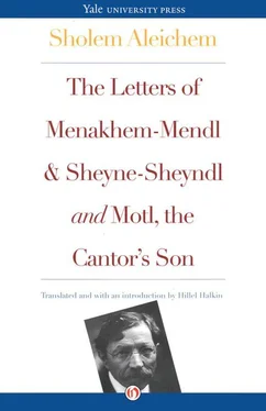Sholem Aleichem The Letters of Menakhem-Mendl and Sheyne-Sheyndl and Motl, the Cantor's Son обложка книги