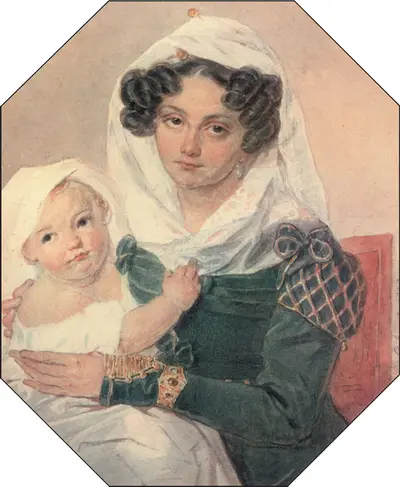 П Ф СоколовМ Н Волконская с сыном П Ф СоколовАндромаха оплакивает - фото 292