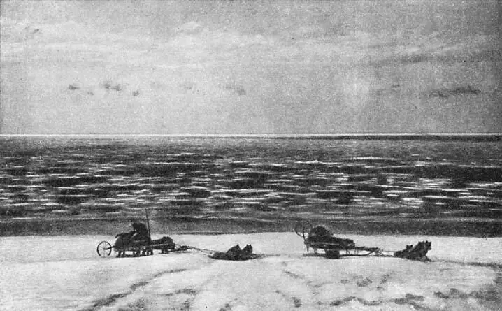 Вся прибрежная часть льдов была сплошь покрыта водой Здесь лед внешне - фото 37