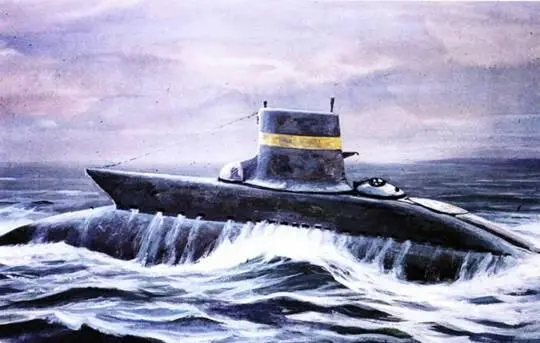 Рисунок V 80 с переделанной носовой частью при надводном движении в районе Хела - фото 127
