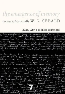 W. Sebald The Emergence of Memory: Conversations with W.G. Sebald