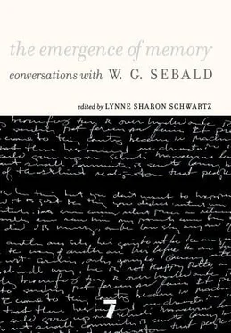 W. Sebald The Emergence of Memory: Conversations with W.G. Sebald обложка книги