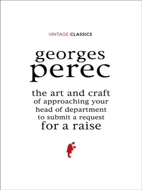Georges Perec The Art and Craft of Approaching Your Head of Department to Submit a Request for a Raise