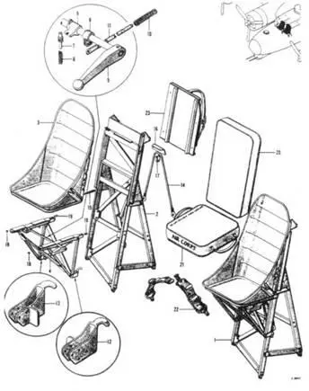 Конструкция пилотских кресел на B17G Кабина стрелкарадиста па B17C - фото 160