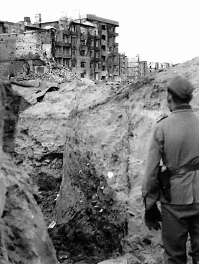 Вюстер и его проводник в глубокой траншее идущей по верху волжского берега - фото 146