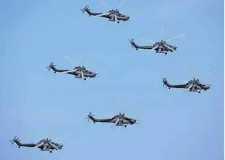 Гоупповой пилотаж шести Ми28Н в исполнении летчиков Центра боевой подготовки и - фото 11