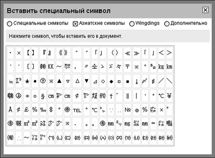 Рисунок 210В таблицах спецсимволов нет разве что пляшущих человечков Все - фото 58