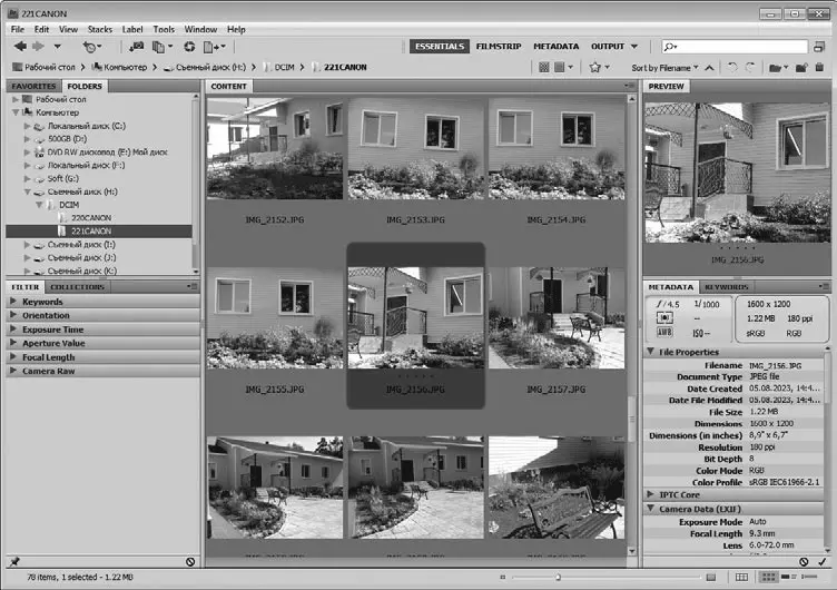 Рис 213Окно программы Adobe Bridge Слева и справа в окне программы - фото 26