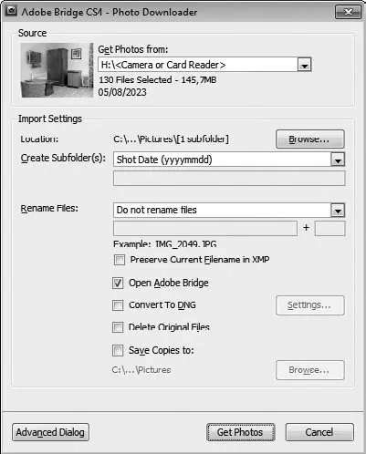 Рис 215Диалоговое окно Photo Downloader Загрузчик снимков В раскрывающемся - фото 28