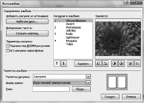 Рис 341Мой будущий фотоальбом Вы видите название фотографии и ее эскиз - фото 413