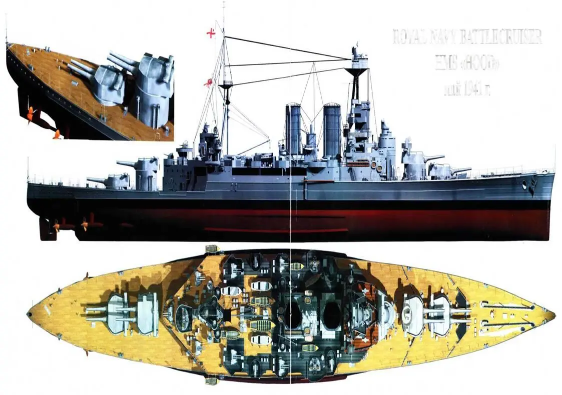 ROYAL NAVY BATTLECRUISER HMS HOOD май 1941 г Здесь и далее фотографии - фото 42