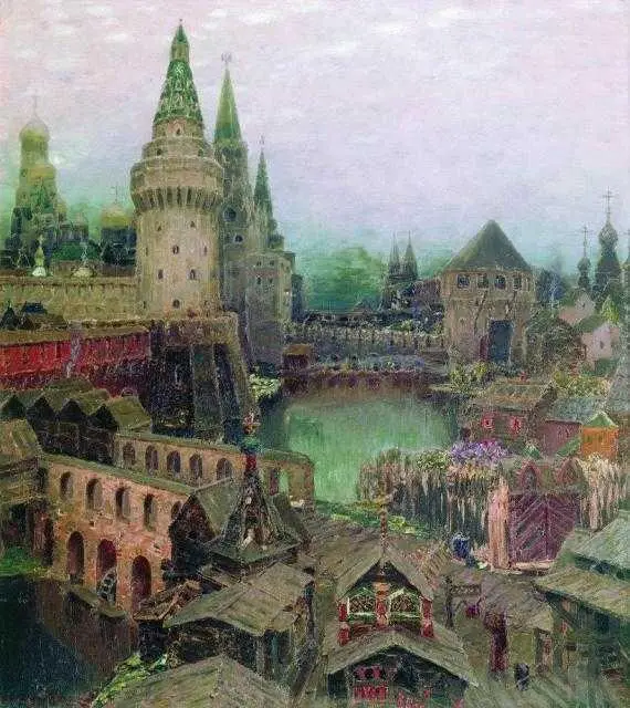 A M Васнецов На рассвете у Воскресенского моста 1900 г И Я Билибин - фото 33