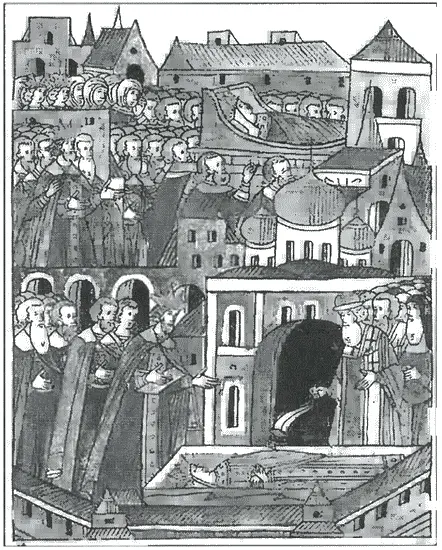 Погребение царицы Анастасии Миниатюра XVI в Александровская слобода - фото 24