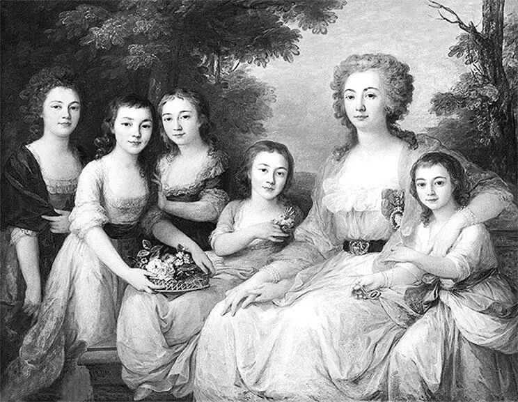 А С Протасова с племянницами 1792 г В обширной переписке Екатерины II с Г - фото 30