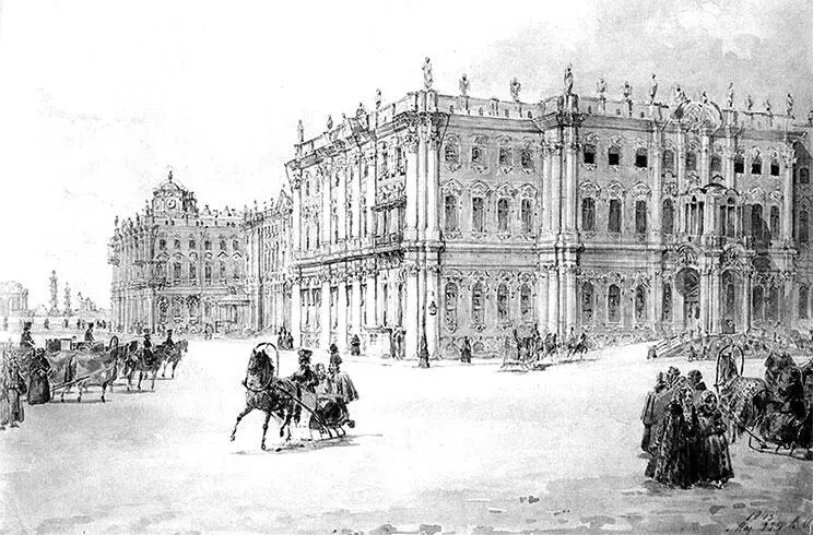 B C Садовников Вид на югозападный ризалит Зимнего дворца 1843 г B C - фото 205