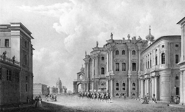 B C Садовников Вид Дворцовой площади с Миллионной улицы 1830е гг Как - фото 206