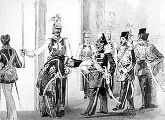 М Зичи Кавалергарды на встрече персидского шаха Насир ад Дина 1873 г - фото 212