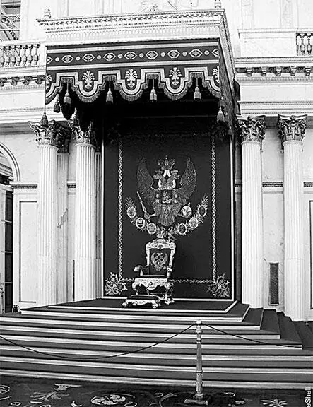 Трон в Георгиевском зале Открытие I Государственной думы 27 апреля 1906 г - фото 222