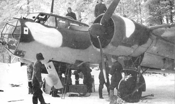 Дорнье Do 17Z DN64 из Lentolaivue 46 сфотографирован на аэродроме Тииксярви - фото 135