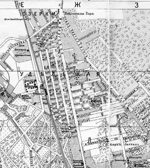 Удельная на карте Петрограда 1916 г Фермское шоссеПроходит от Удельного - фото 381