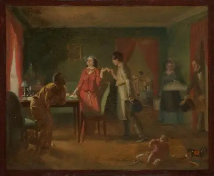 Женамодница Львица Эскиз Картон масло 1849 г Сватовство майора - фото 29