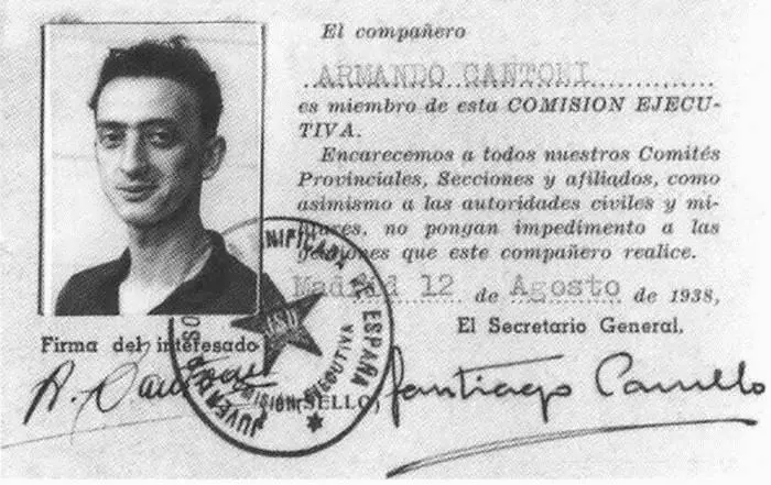 Служебное удостоверение интербригадовца Армандо Кантона 1938 - фото 18
