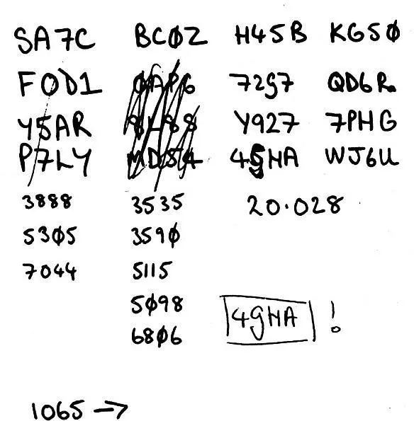 Four nights worth of ships and our call signs and radio frequencies crudely - фото 5